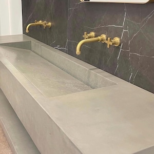 Concrete Ramp Vanity Sink | Modern Concrete Bathroom