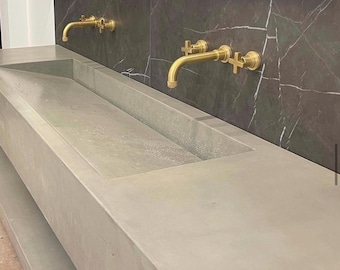 Concrete Ramp Vanity Sink | Modern Concrete Bathroom
