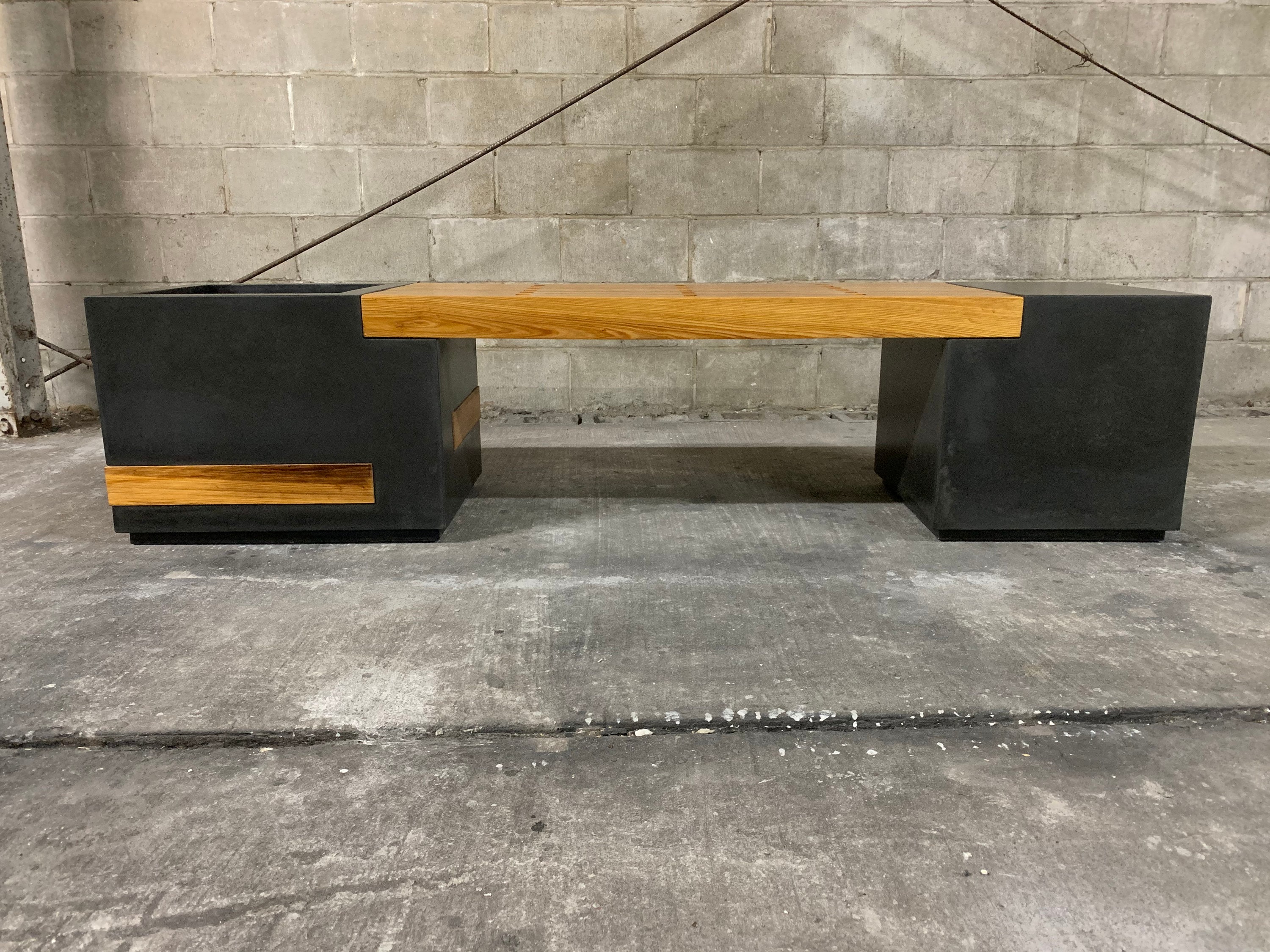 Grey planter 2025 bench