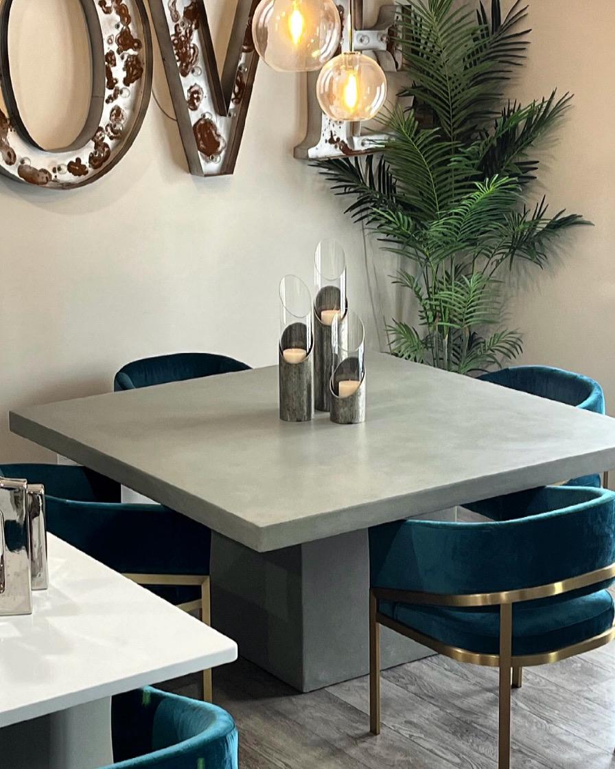 Square Concrete Dining Table | Custom Modern Indoor Outdoor Table ...
