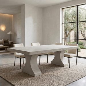 Concrete Dining Table | Modern Indoor Outdoor Table “Trestle” | Custom Home Decor