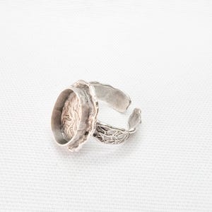 Oval Ring Blank 18x13mm Deep Bezel Antique Silver Adjustable Brass SF850M9