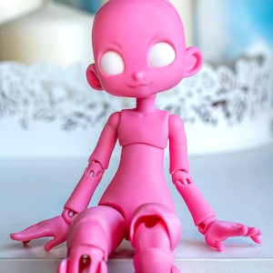 15cm Kabbit Human BJD Doll, Bright Rose Resin, 3D Printed Art Doll
