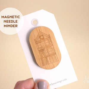 San Francisco Victorian House Magnetic Needle Minder, Victorian House Magnetic Needle Minder, Wooden Needle Minder, Victorian Needle Keeper