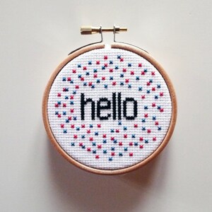 Hello- Cross Stitch Pattern, Embroidery Pattern, Cross Stitch Art, Embroidery Art, Welcome Sign, Hello Pattern -PDF- Instant Download