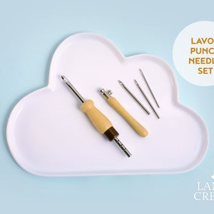 Lavor Punch Needle Embroidery Set - Small for embroidery Floss and Regular for embroidery Yarn - Adjustable Punch Needle, Tapestry Needle