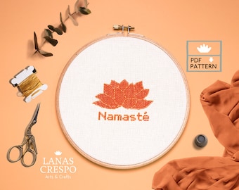 Namasté -Yoga Cross Stitch embroidery pattern, Cross Stitch Pattern, Yoga Pattern, Yoga Cross Stitch, Namaste Pattern -PDF- Instant Download