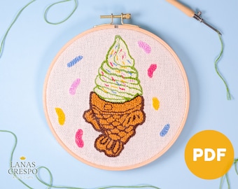 Modèle numérique Punch Needle - Tapis Taiyaki - Modèle pour débutants