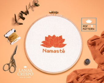 Namasté -Yoga Cross Stitch embroidery pattern, Cross Stitch Pattern, Yoga Cross Stitch Pattern, Namaste Pattern -PDF- Instant Download