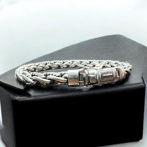 BRACELET UNISEXE, Bracelet texturé, Bracelet à maillons Bali, Bracelet Bali 925, Bracelet unique en forme de 8 avec fermoir boîte sécurisée de 4 mm d'épaisseur