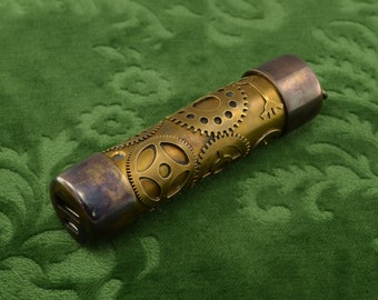 Steampunk handy brass power bank - portable USB charger