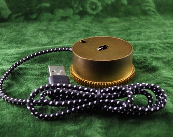 Steampunk Brass USB cradle extension cord