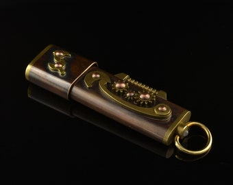 Steampunk Copper Handmade Cogs and Rivets USB Flash Drive