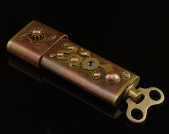 Steampunk Copper Handmade Cogs and Rivets USB Flash Drive