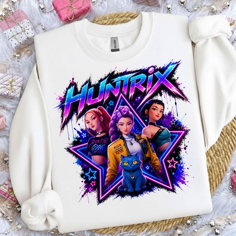 Huntrix PNG Clipart, Kpop Demon Hunters, Anime Girl Sublimation, Rumi Mira Zoey, Digital Download image 2