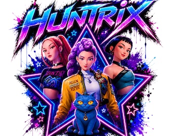 Huntrix PNG Clipart, Kpop Demon Hunters, Anime Girl Sublimation, Rumi Mira Zoey, Digital Download