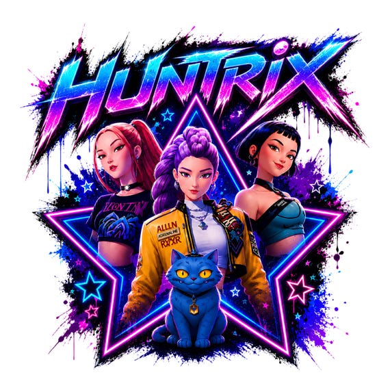 Huntrix PNG Clipart, Kpop Demon Hunters, Anime Girl Sublimation, Rumi Mira Zoey, Digital Download