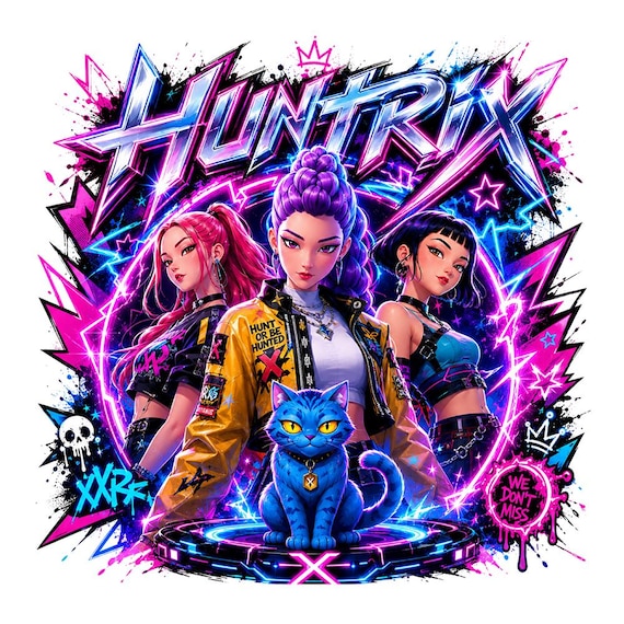 Huntrix Kpop Demon Hunters Anime Girl Clipart | Rumi Mira Zoey PNG (Digital Download)