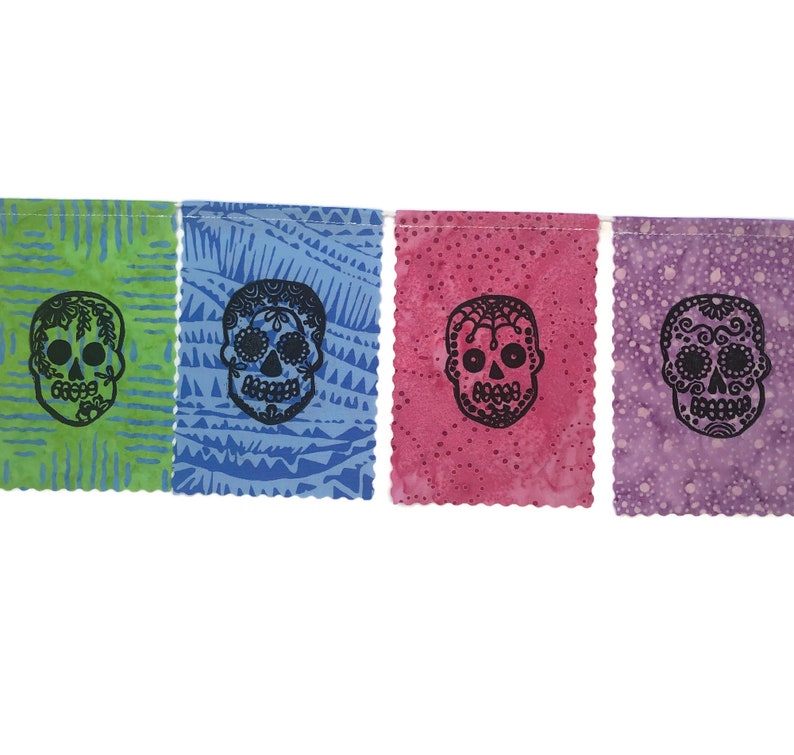 Day of the Dead Prayer Flags Dia de los Muertos Sugar Skull Flags Small Halloween