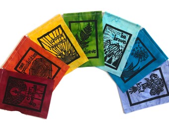 May You Always Set 1 (Made with original hand carved block prints) (small) Prayer Flags