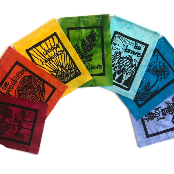 May You Always Set 1 (Made with original hand carved block prints) (small) Prayer Flags