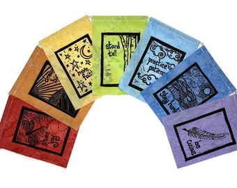 May You Always (set 2) (Made with hand carved block prints)(small) prayer flags