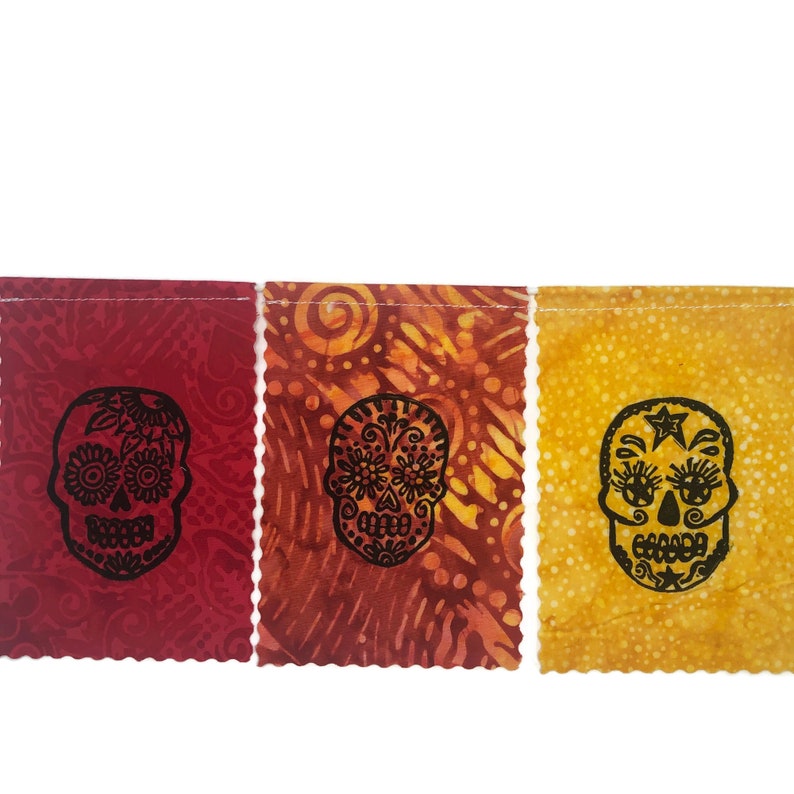 Day of the Dead Prayer Flags Dia de los Muertos Sugar Skull Flags Small Halloween