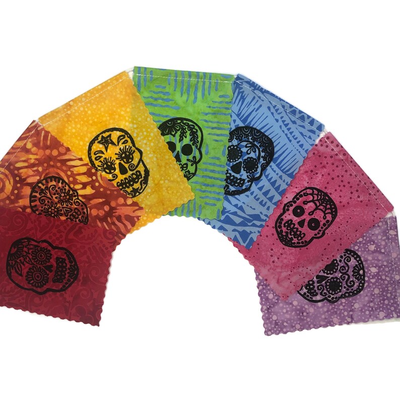 Day of the Dead Prayer Flags Dia de los Muertos Sugar Skull Flags Small Halloween