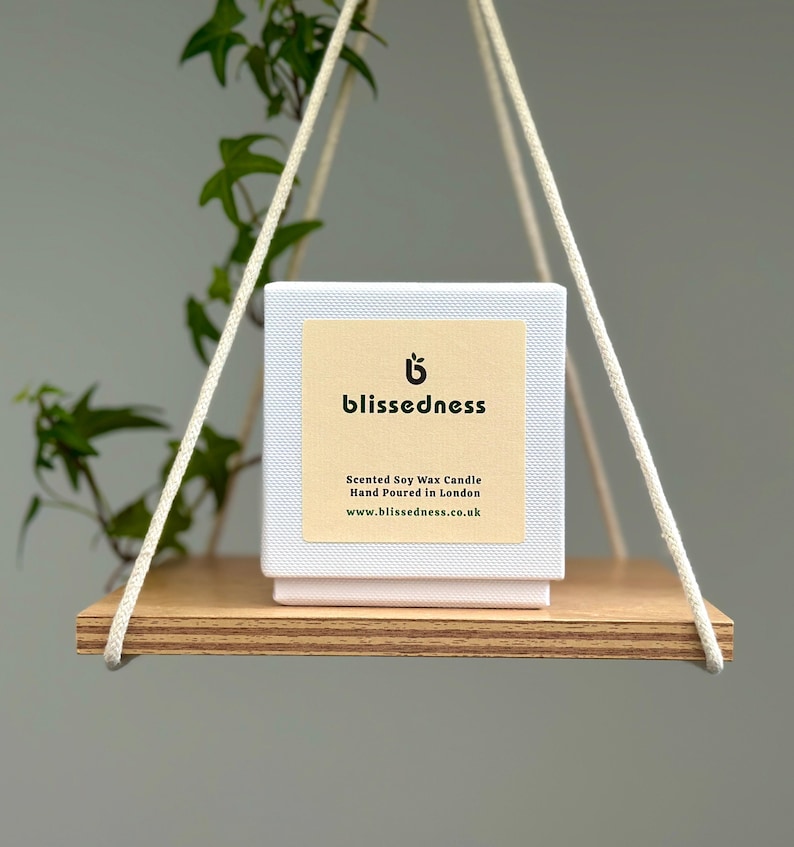 Blissedness candle in its premium white gift box
