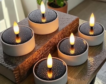 Set di 6 candele solari a lumino, candele da esterno impermeabili senza fiamma, luci da giardino a LED ricaricabili per patio e decorazioni nuziali.