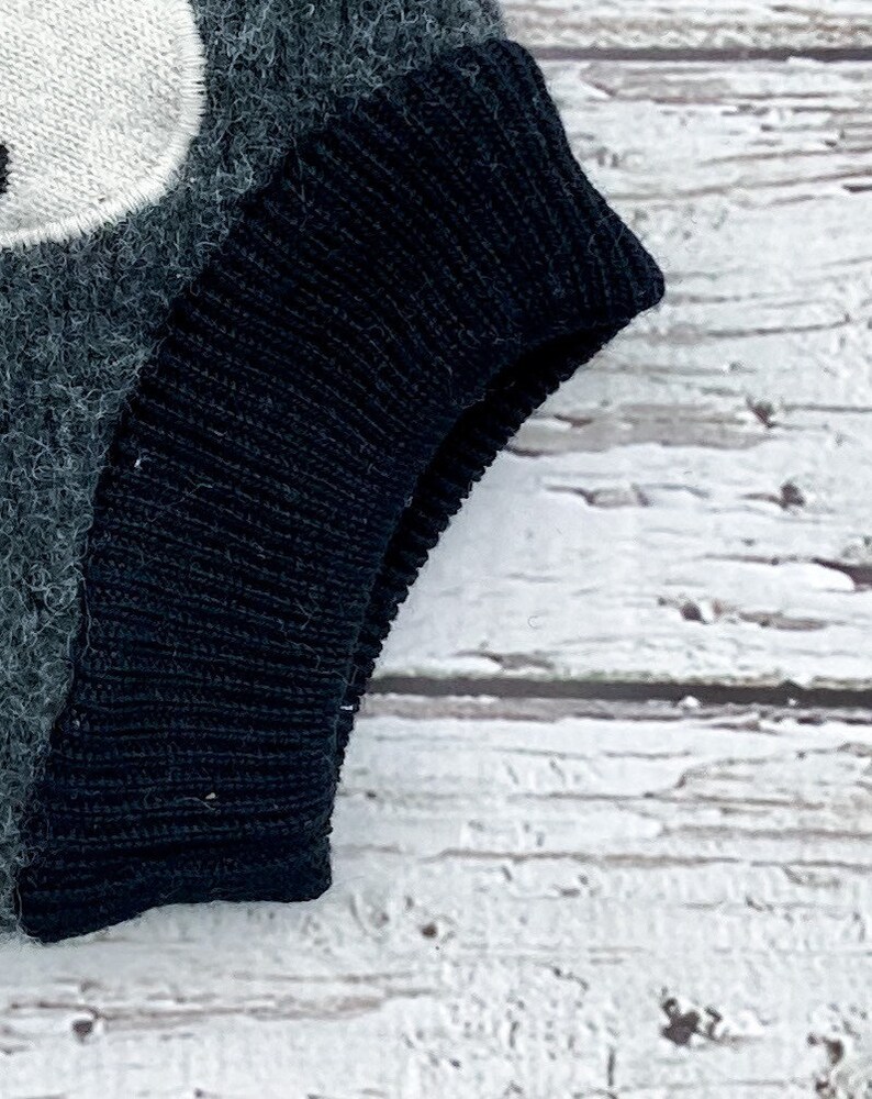 upcycled wool soaker cover grey with a mushroom appliqu\u00e9 size small 3-6M cloth nappy cover Cloth diaper cover