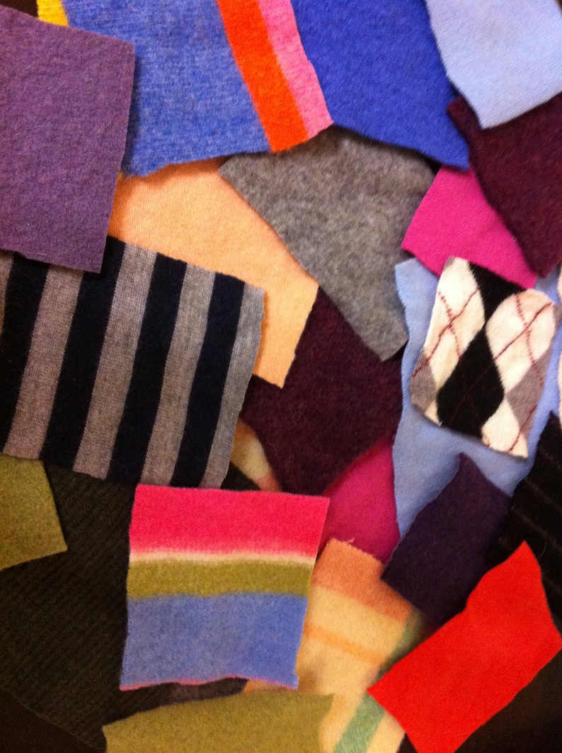 Wool fabric lot 100 felted upcycled wool sweater scraps Etsy