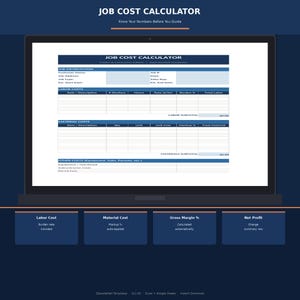 Job Cost Calculator Spreadsheet | Contractor Profit Calculator | Excel Template | Labor Material Cost Estimator | Trades Business Tool