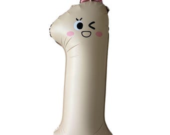 Kleurrijke cijferballon met gezicht