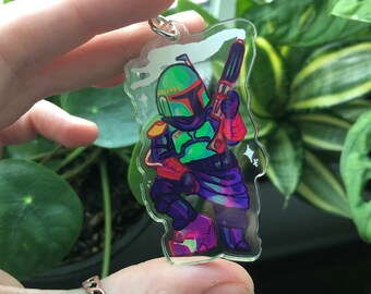 Boba Fett Floating Charm for Floating Lockets-Star Wars Charm-1 Piece-9mmx9mm-Flatback-Gift Idea