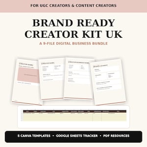 Brand Ready Creator Kit UK | UGC Media Kit, Rate Card, Invoice (Digital Download)