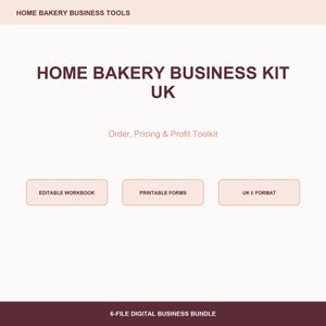 Home Bakery Business Kit UK | Order, Pricing and Profit Toolkit | Spreadsheet & Printable Forms