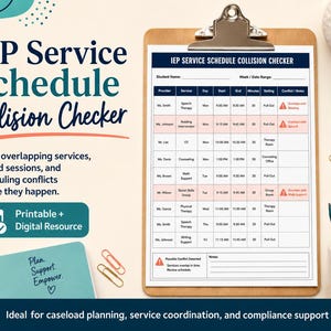 IEP Service Schedule Collision Checker | SPED Compliance Planner (Digital Resource)
