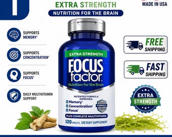 Multivitamínico Focus Factor Extra Forte | Saúde Cerebral, Memória, Concentração (120 Comprimidos)