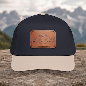 Mid Profile Baseball Cap with Leather Patch (Rectangle)