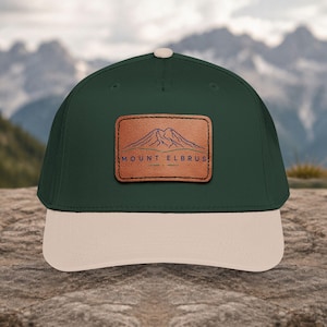 Mount Elbus leather patch Baseball Cap | outdoors, hiking
