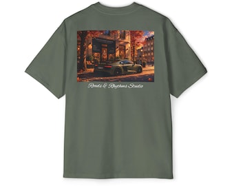 Tjock överdimensionerad Audi R8 Graphic Tee - Höst Streetwear biltröja