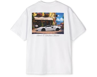 Tung överdimensionerad Lamborghini Countach Graphic Tee - Italiensk streetwear-bilskjorta