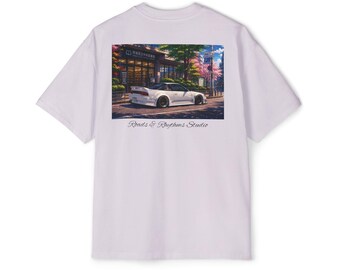Tjock överdimensionerad Nissan 240SX Graphic T-shirt - Japan Streetwear Car T-shirt