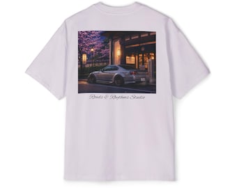 Tjock överdimensionerad Nissan Silvia S15 Graphic T-shirt - Japan Streetwear Car T-shirt