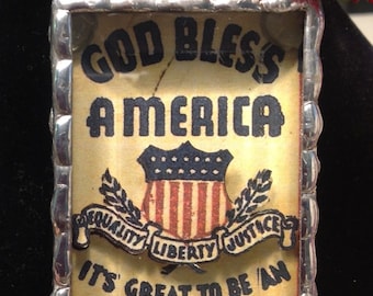 4th of July ornament patriotic decoration 3-D double sided 4th of July decoration 2.5" X 3.5"