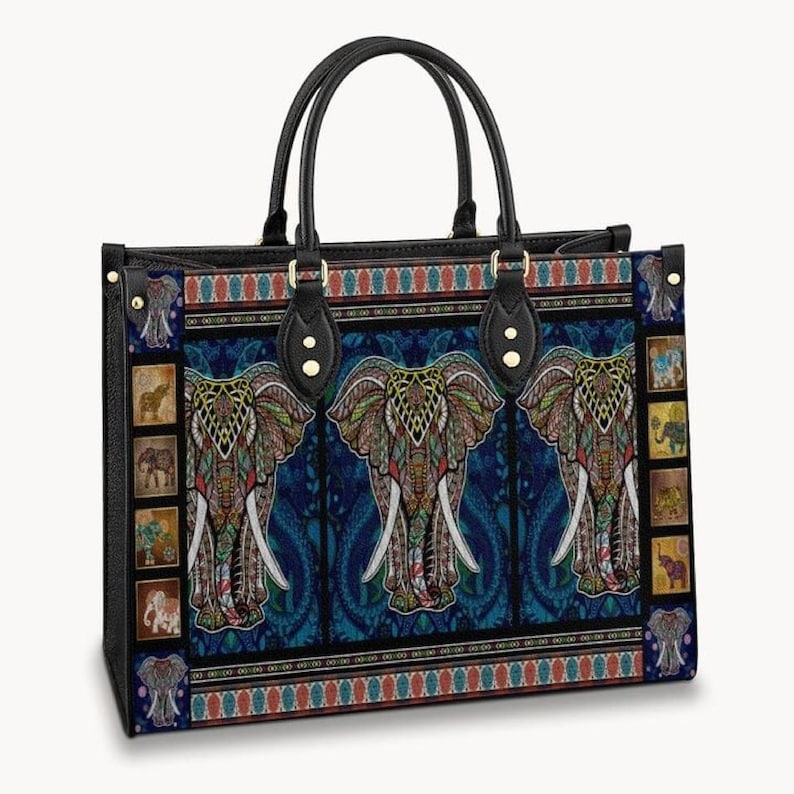 Elephant leather bag, triple mandala handbag bag , women 3d small handbags nicegift, leather bag ,handbag tote,bag leather tote for women