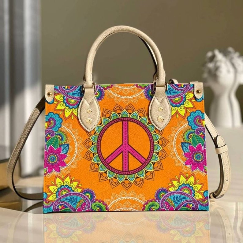 Leather bag mandala peace handbag, women 3d small handbags nicegift, leather bag ,handbag tote,bag leather for women