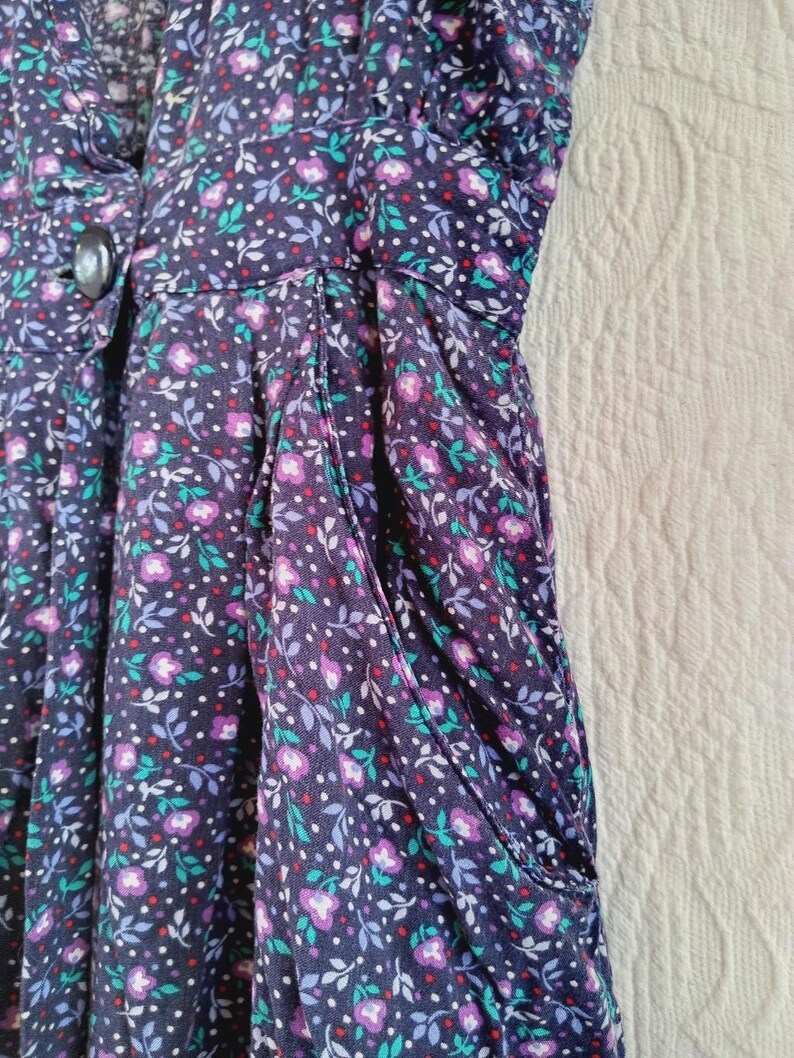 Vintage Dark Floral Pinafore Wrap Dress Grunge 90s Jumper Stuart Alan ...