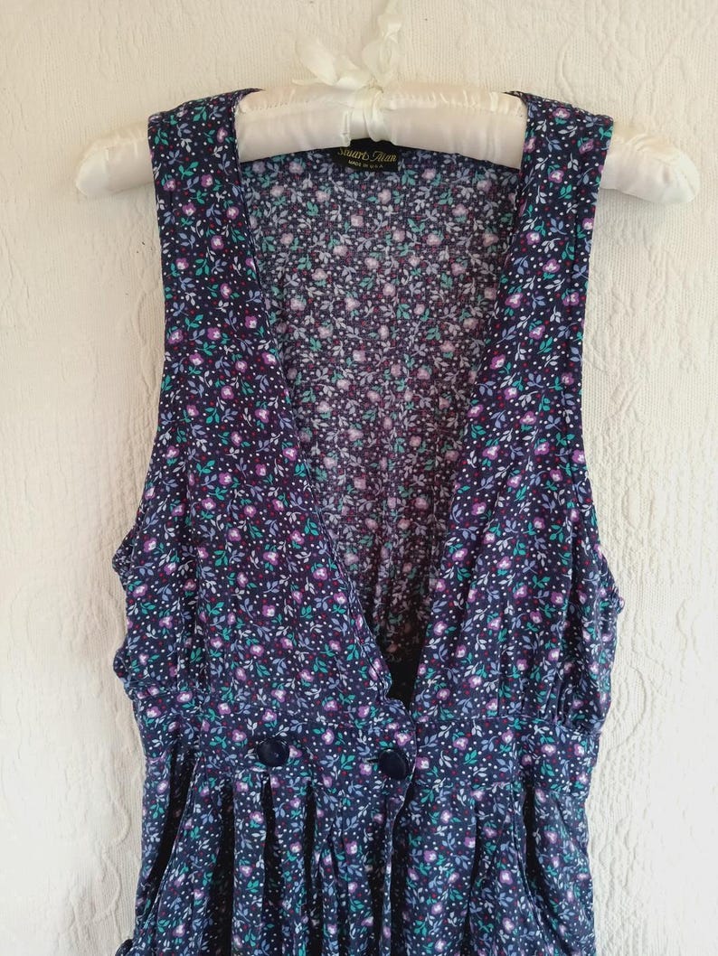 Vintage Dark Floral Pinafore Wrap Dress Grunge 90s Jumper Stuart Alan ...